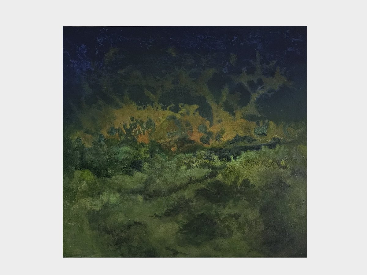 Verdant - a vibrant green image of a painting in acrylic